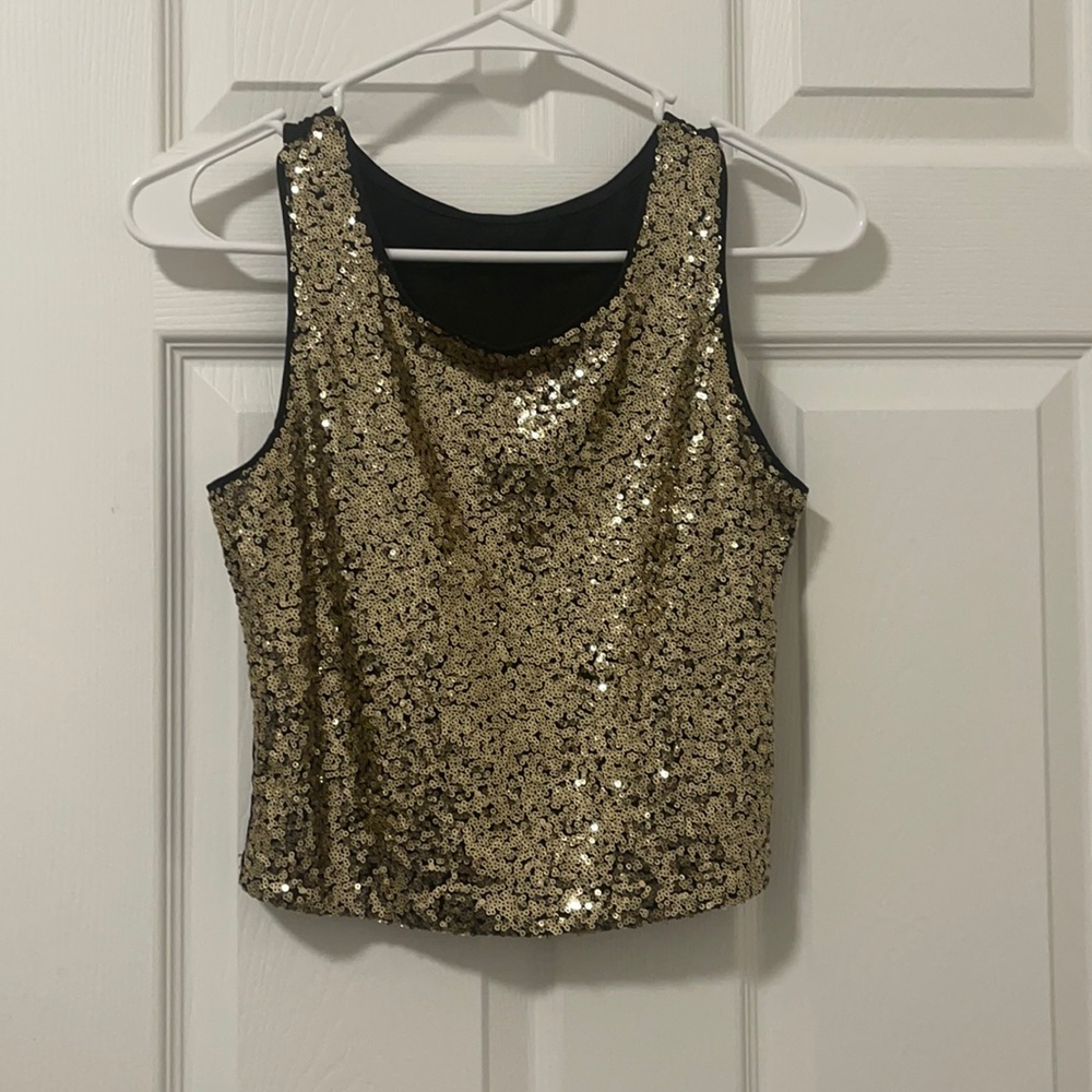 Sequin gold top xs